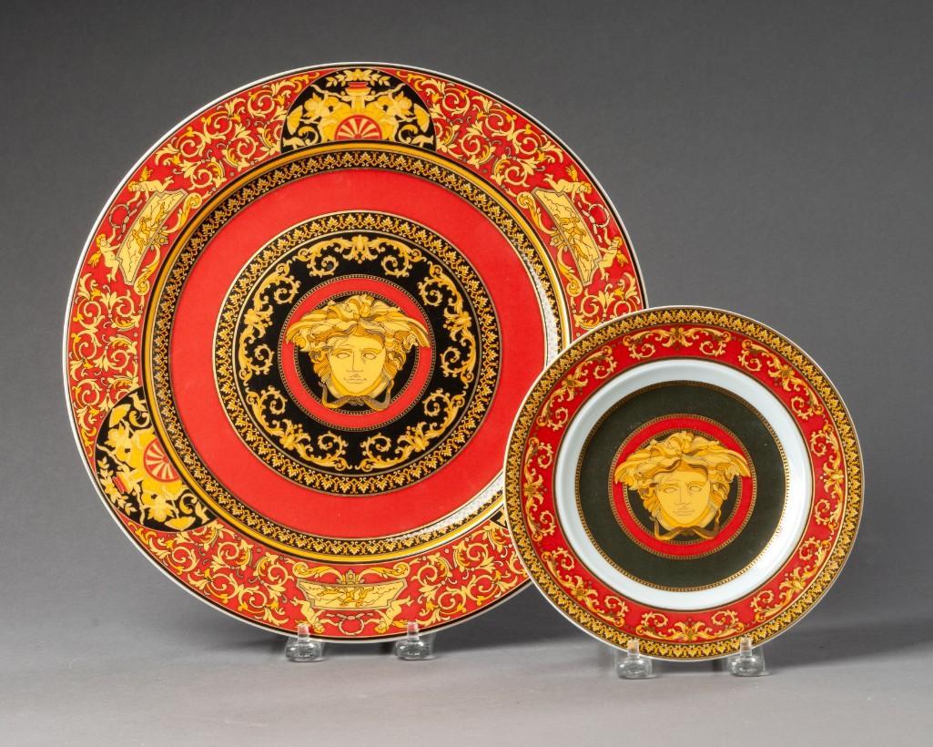 Two Rosenthal Versace Medusa Plates.: Diameters 12 and 7 1/4 inches.