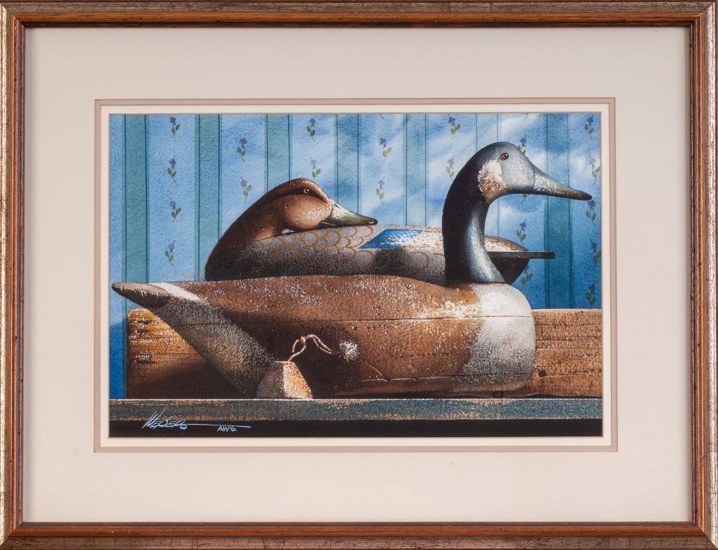 Michael Weber."Morning Light," 1985.: Giclee print, 11 1/4 x 17 inches, sight, signed lower left. Triple matted, frame size 20 1/4 x 22 1/2 inches. Due to the challenges of shipping large paintings with glass, in house shipping is not ava