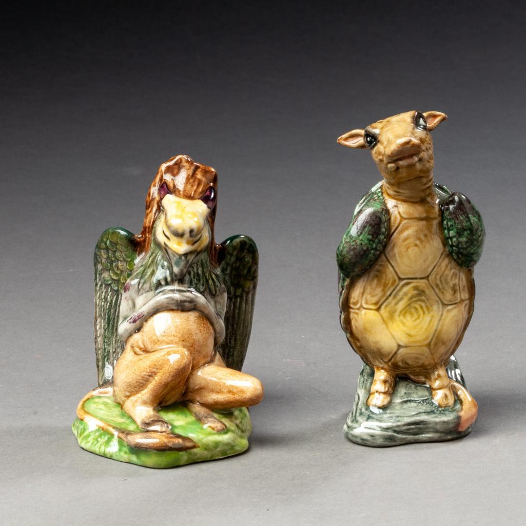 Two Beswick Alice Series Figures.: Mock turtle, height 4 1/8 inches, and gryphon, height 3 3/8 inches.