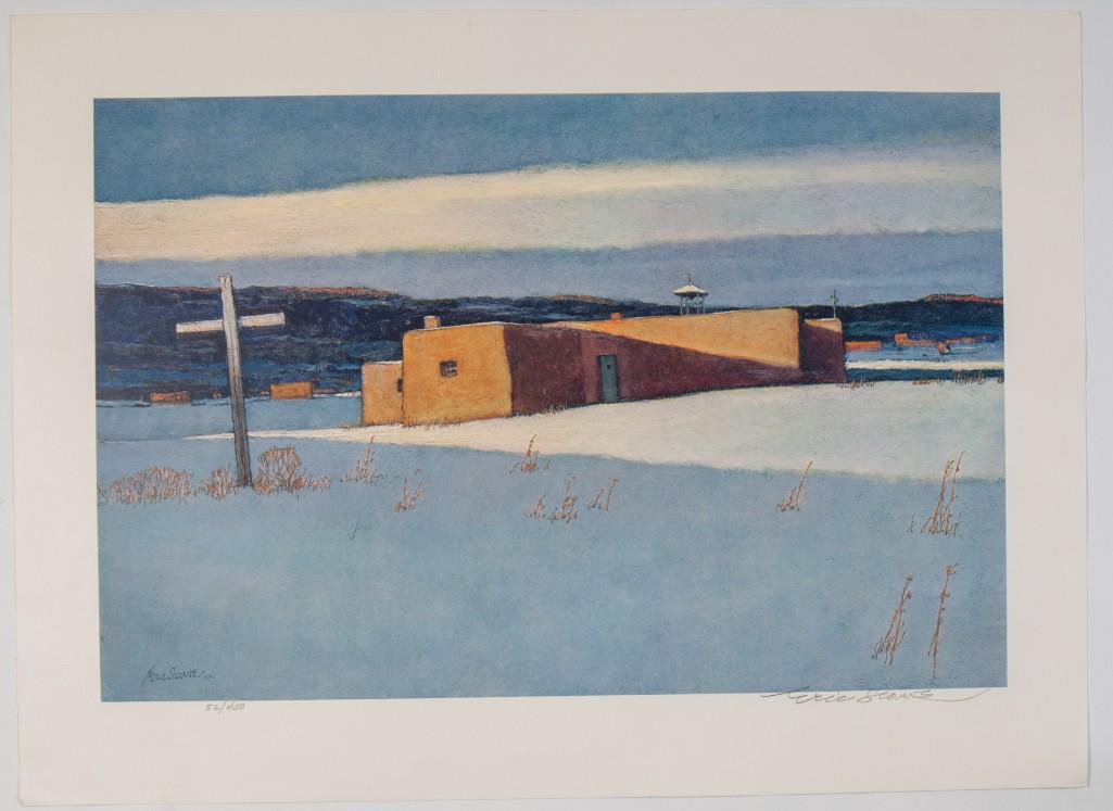 Eric Sloane "Taos Morada" Lithograph.: 19 x 26 inches. Pencil signed and numbered 42/450.