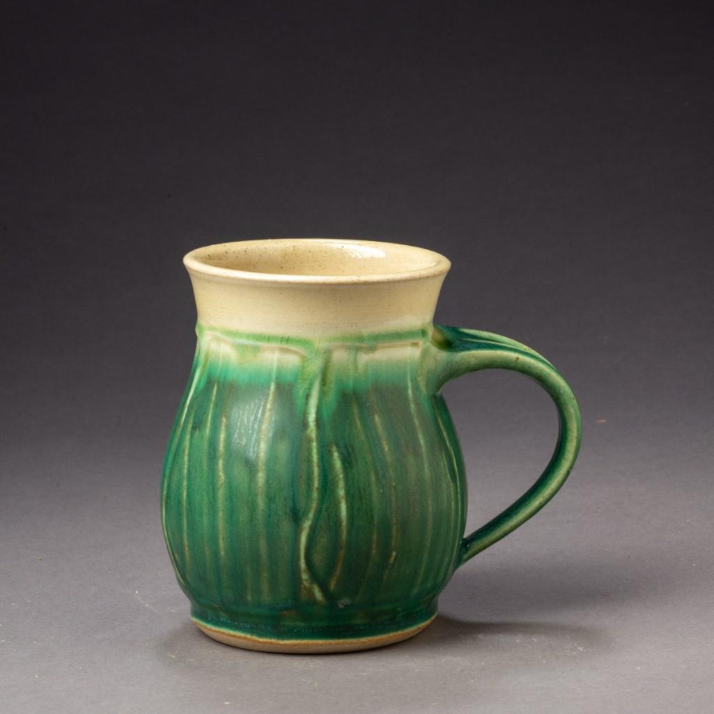 Pewabic Art Pottery Mug.: Height 4 3/4 inches.