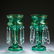 Pair of Gilt-decorated Green Glass Lustres, 1860-1900.