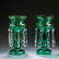 Pair of Gilt-decorated Green Glass Lustres, 1860-1900. - 2