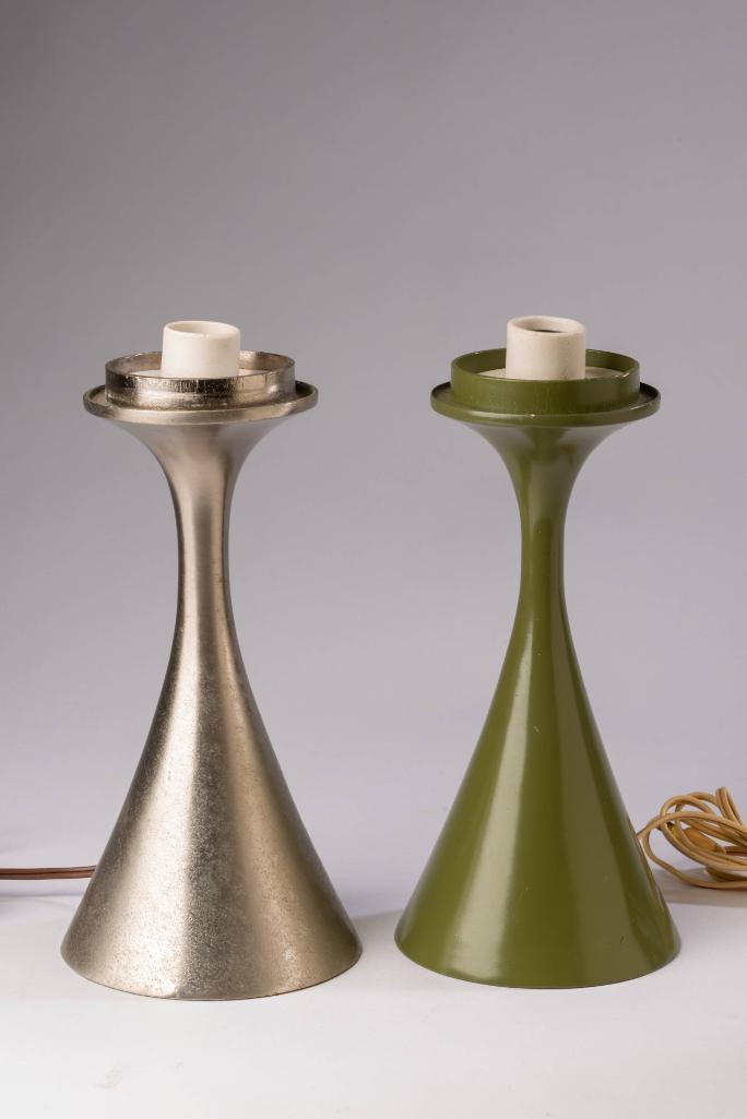 Two Laurel Mushroom Lamp Bases: Bill Curry Design, 1960's, height 11 inches.