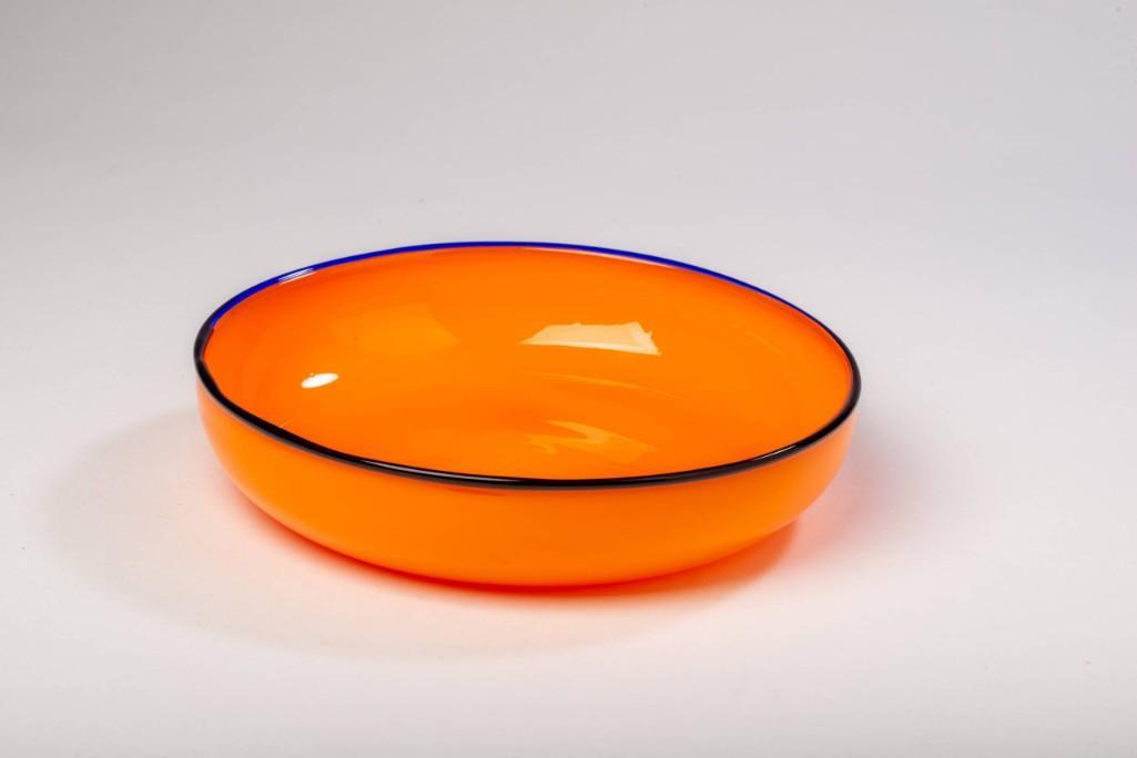 Art Deco Czech Glass Tango Bowl.: Diameter 9 inches.