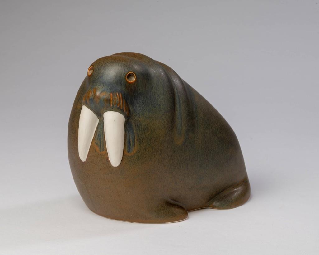 Arabia Ceramic Walrus Figure.: Height 6 inches, length 7 inches.
