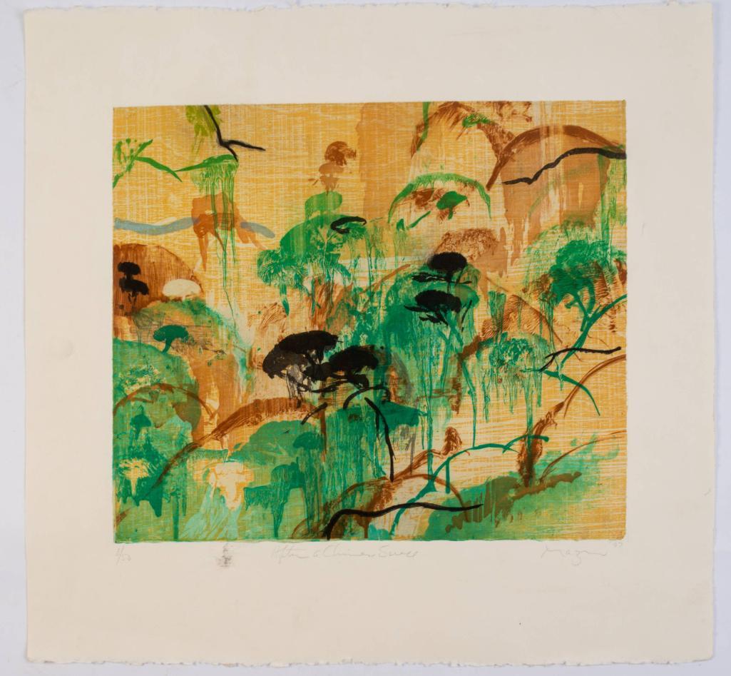 Michael Mazur "After a Chinese Scroll" Color: Michael Mazur (American, b. 1935). Signed and numbered in pencil. 23 x 24 inches.