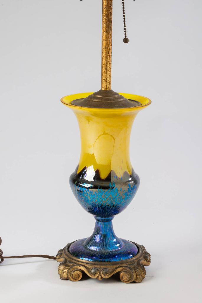 Loetz "Ausfuehrung 226" Glass Table Lamp: Overall height 24 inches.