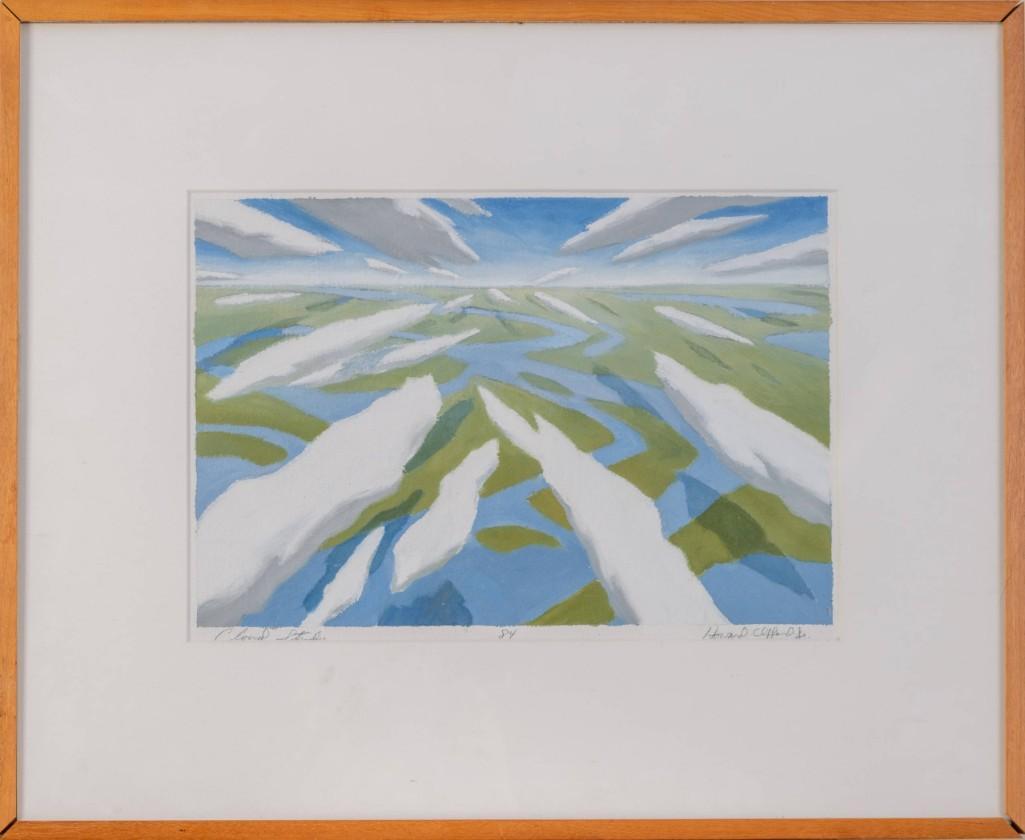 Howard Clifford. Cloud Study.: Watercolor on paper, 10 3/4 x 15 1/4 inches, sight. Pencil signed and titled.