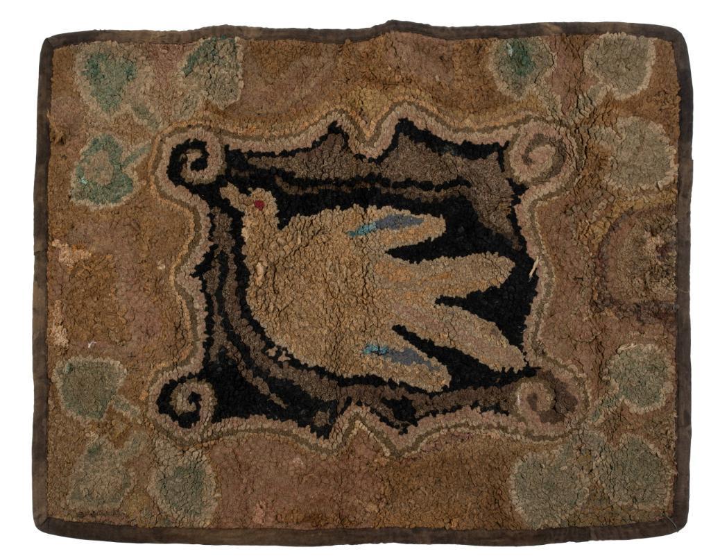 New England Hooked Rug with Dove. (1 of 2)