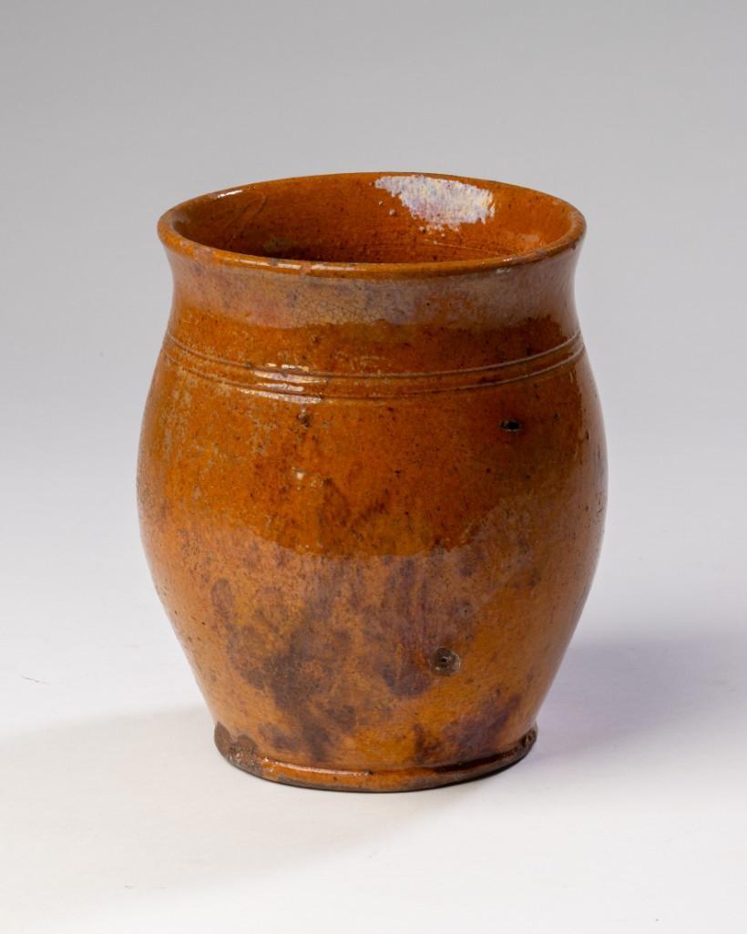 Pennsylvania Glazed Redware Jar, Circa 1850. (1 of 3)