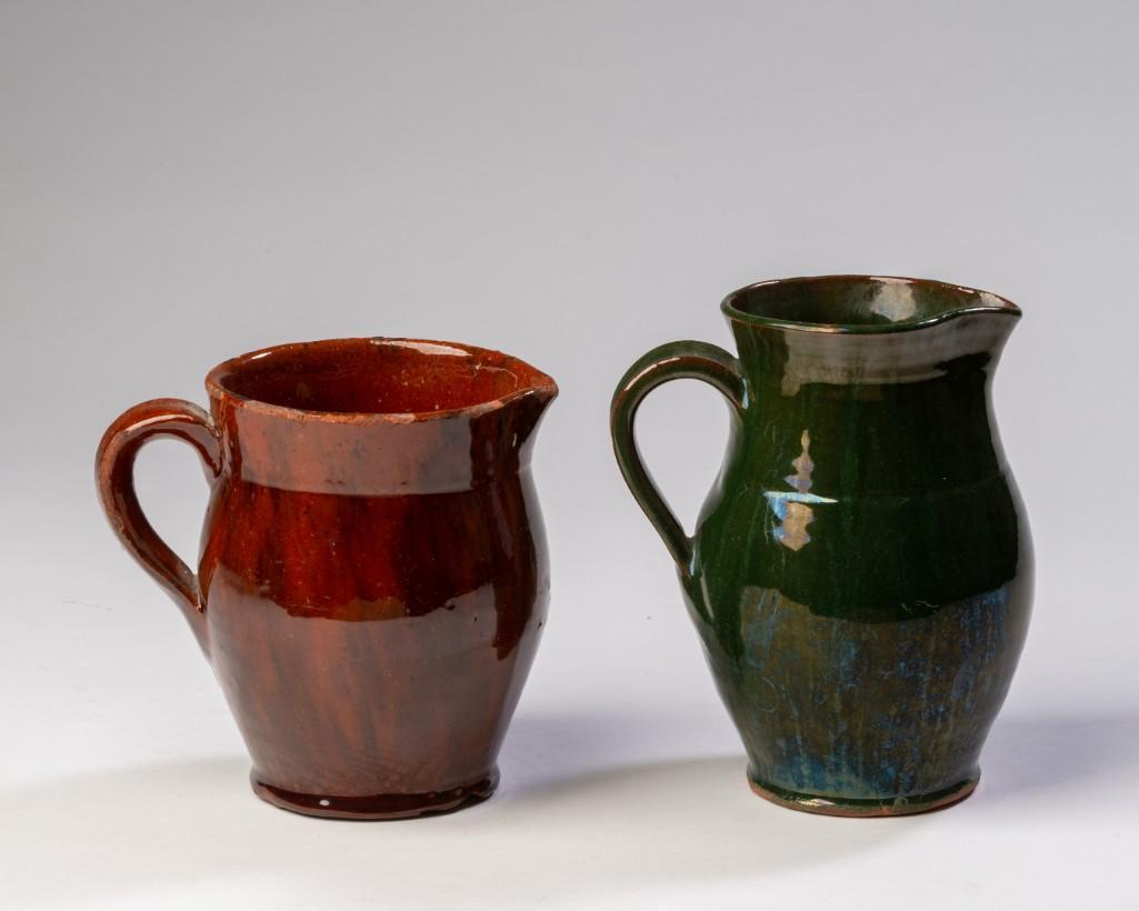 New England Glazed Redware Pitcher (1 of 3)