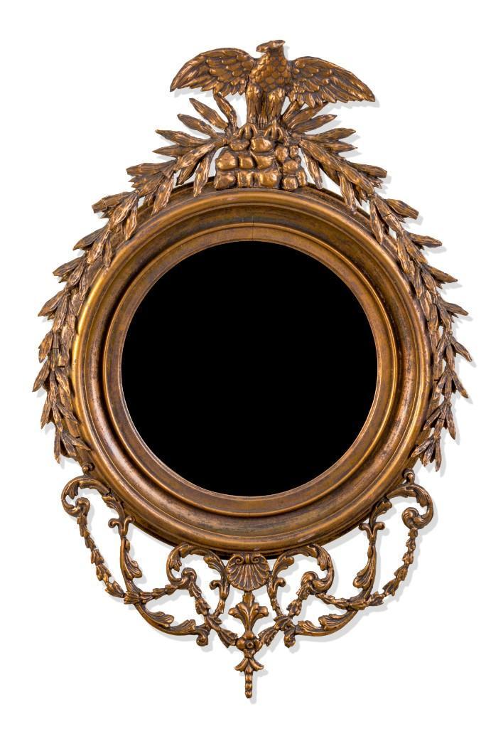 Federal Gilt Mirror With Eagle. (1 of 3)
