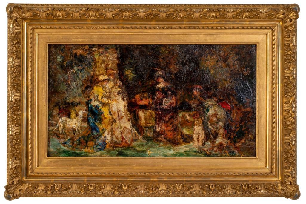 Domestic Scene, attr. Adolphe J. T.  Monticelli (1 of 4)