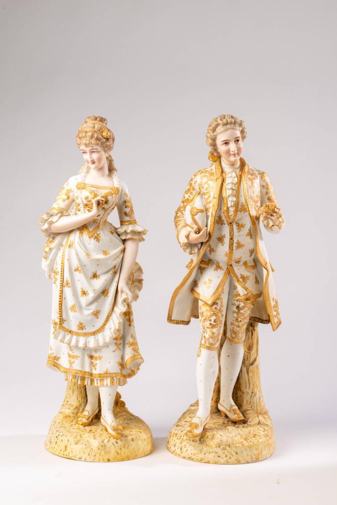Pair of Bisque Figures of European Nobles. (1 of 3)
