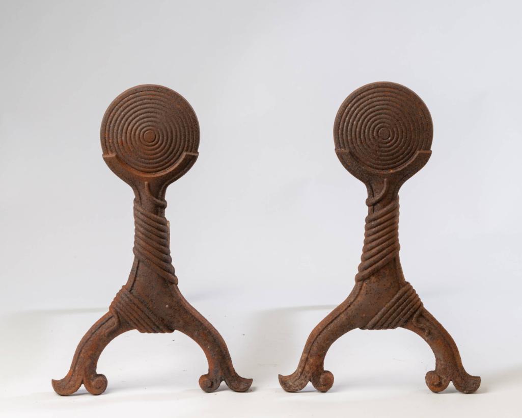 Bradley and Hubbard Andirons, Aesthetic Era design (1 of 3)