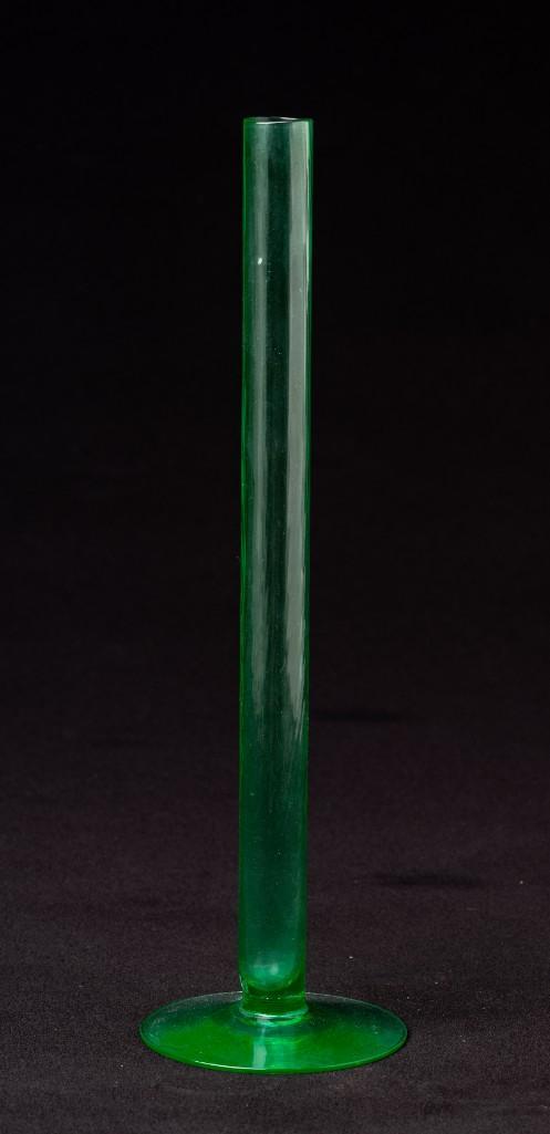 Steuben Pomona Green Bud Vase.: Height 10.25 inches, signed at base.