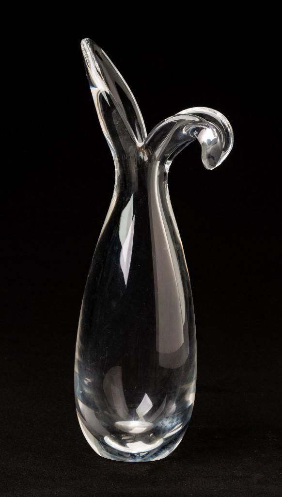 Steuben Glass Vase.: Height 10.25 inches, signed at base.