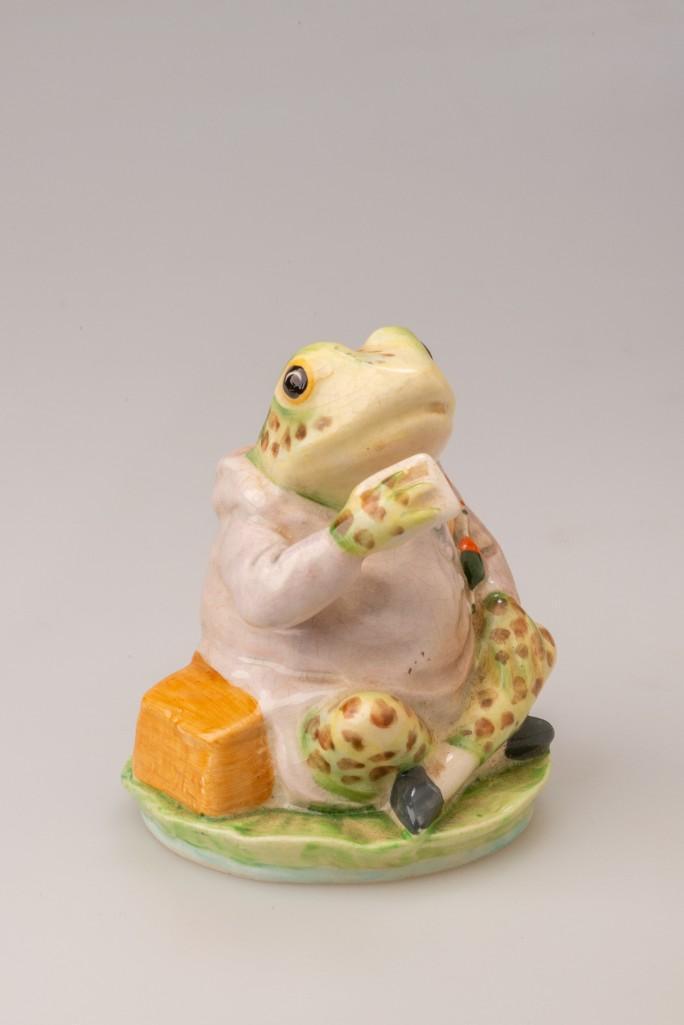 Beatrix Potter's "Mr. Jeremy Fisher" Frog: Beswick, England. Height 3 inches.