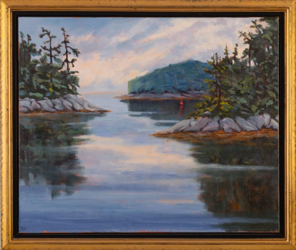 Linda Bail. Maine Coast Sunrise.: Oil on Canvas, 19.5 x 24 Inches.