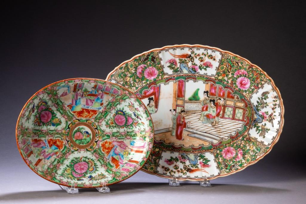 Two Chinese Export Porcelain Dishes. (1 of 4)