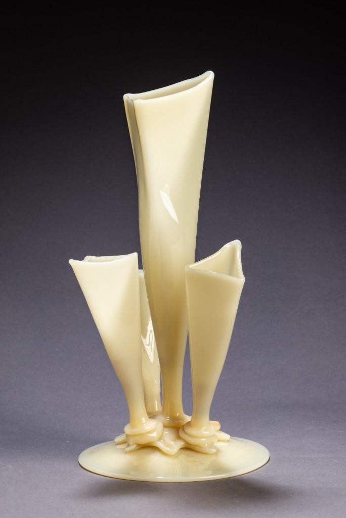 Steuben Ivorine Glass Vase.: Height 11 inches, unsigned.