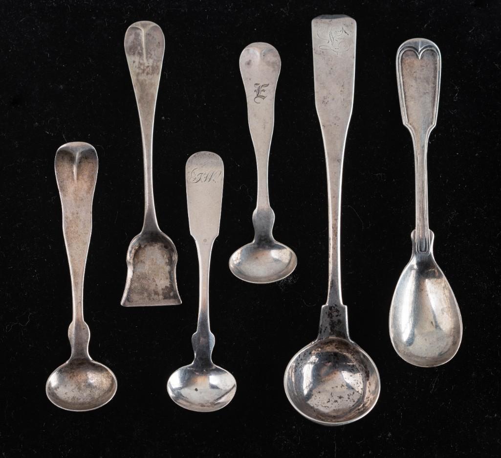 Six Small Coin Silver Spoons. (1 of 2)