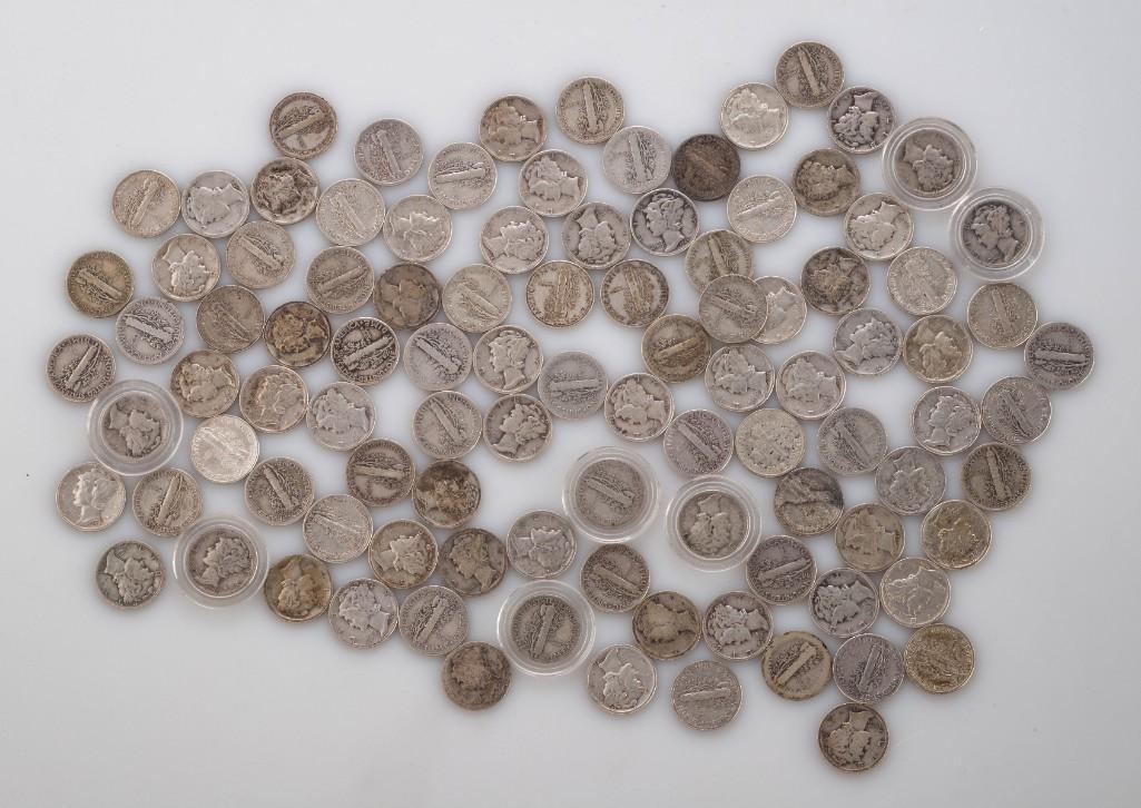One Hundred Mercury Dimes. (1 of 1)