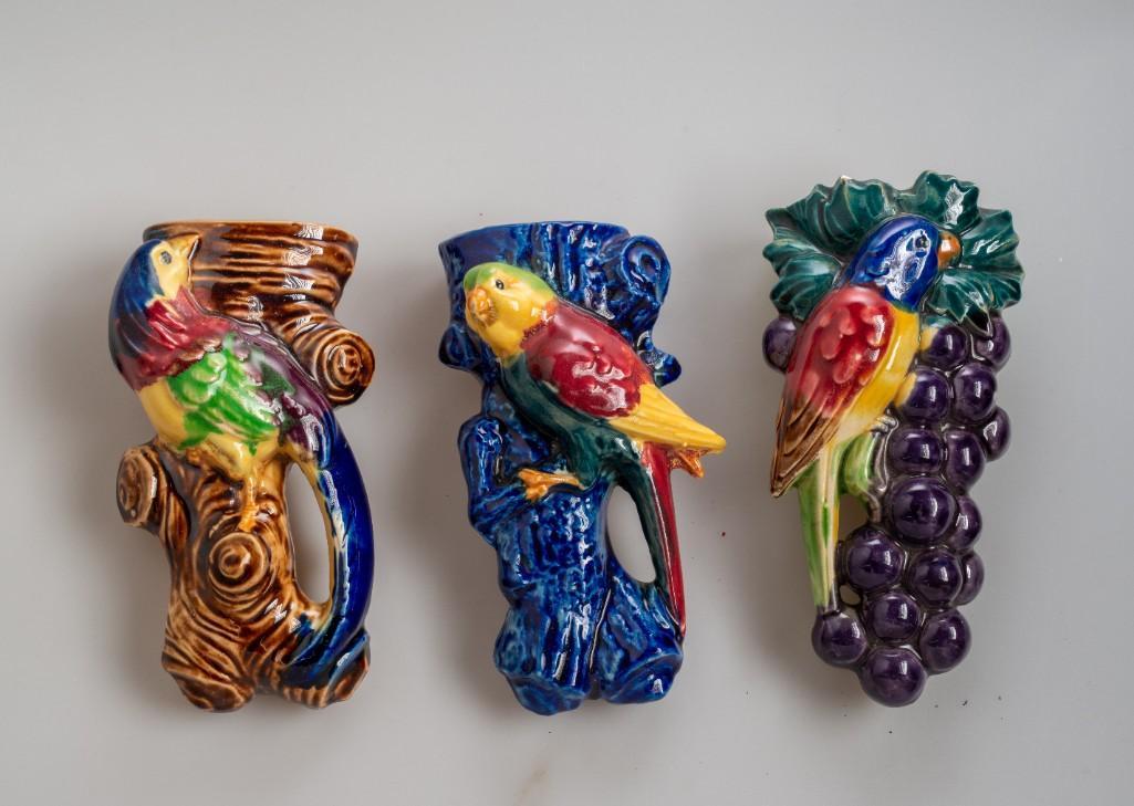 Three Bird Wall Pockets. (1 of 2)