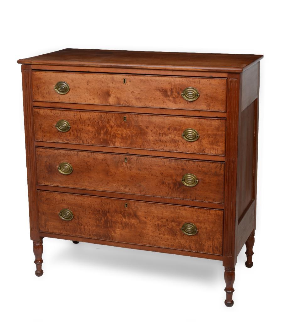New England Bird's Eye Maple Chest of Drawers. (1 of 3)