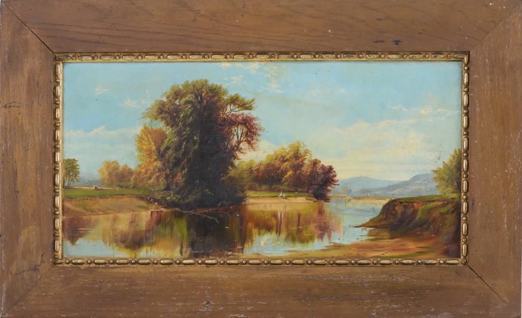 19th c. Hudson River School Landscape Painting. (1 of 4)