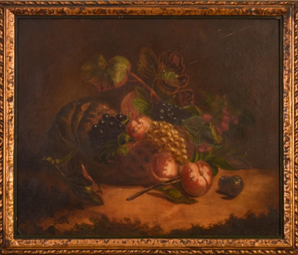 19th c. American School Fruit Still Life Painting (1 of 3)