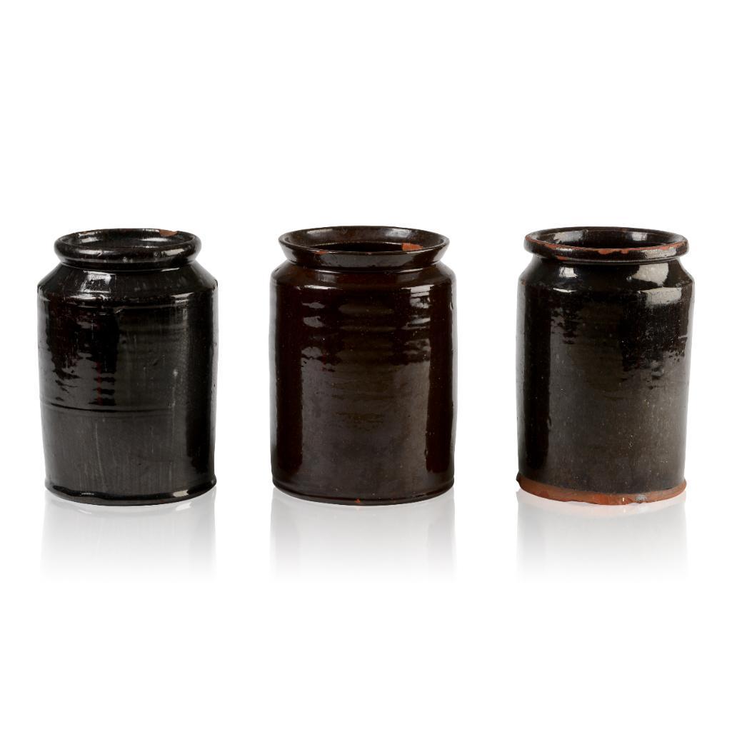 Three New England Redware Jars. (1 of 5)