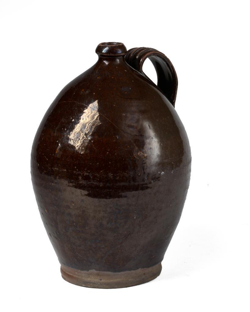 Large Black Glazed Reware Jug. (1 of 4)