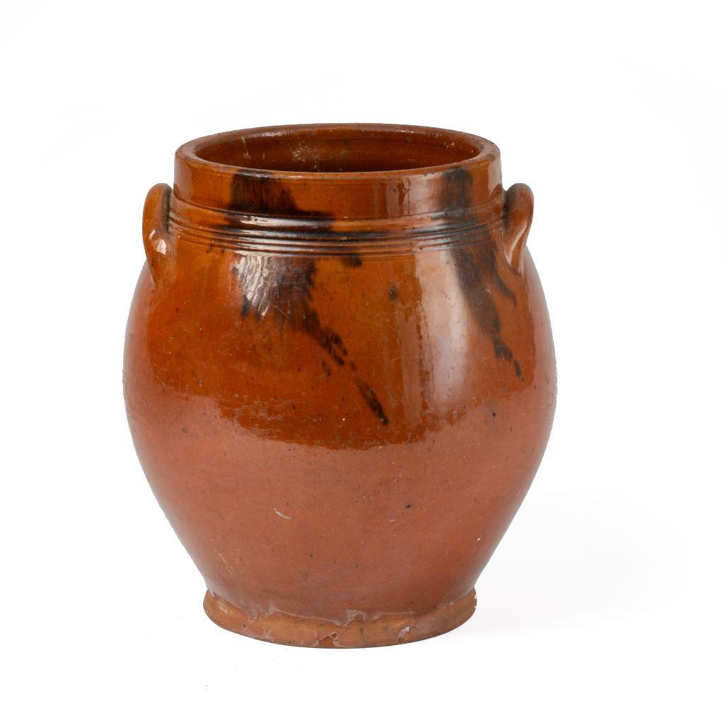 Redware Jar With Applied Loop Handles. (1 of 3)