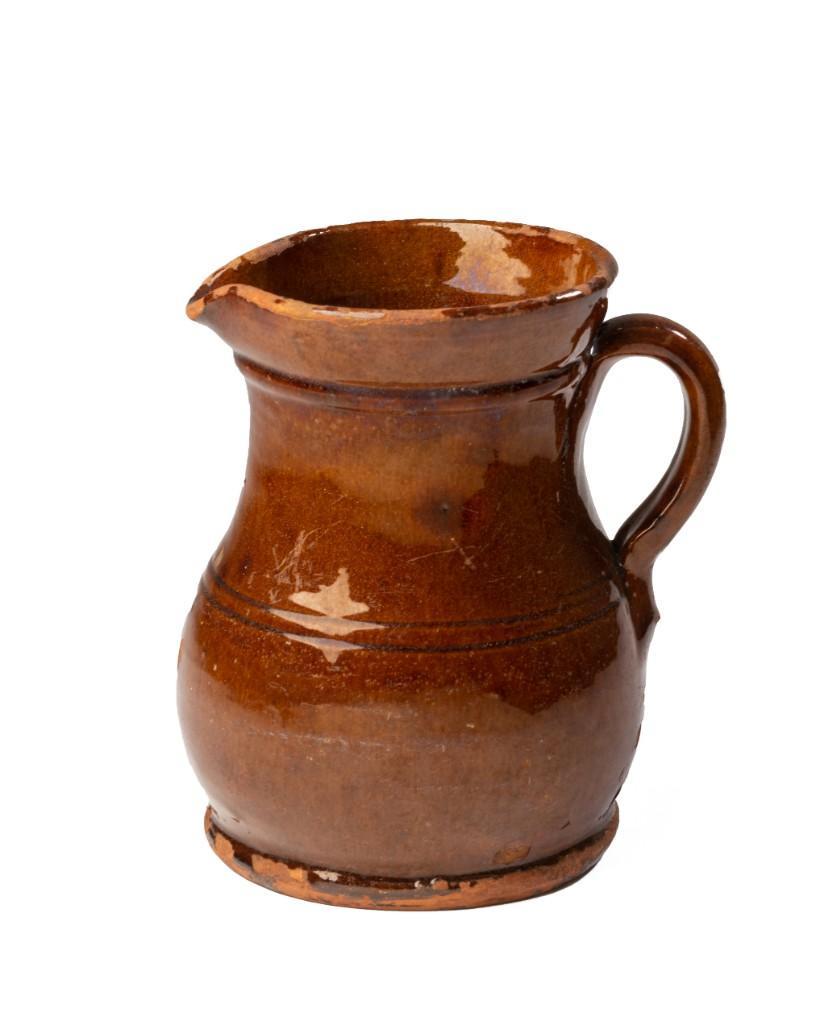 Pennsylvania Glazed Redware Pitcher, 1850-90. (1 of 3)
