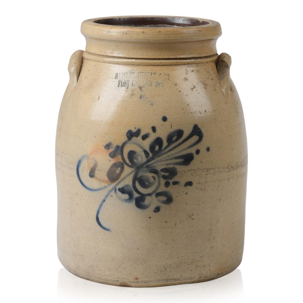 Haxton, Ottman & Co. Fort Edward, NY Crock.: Height 11 inches.