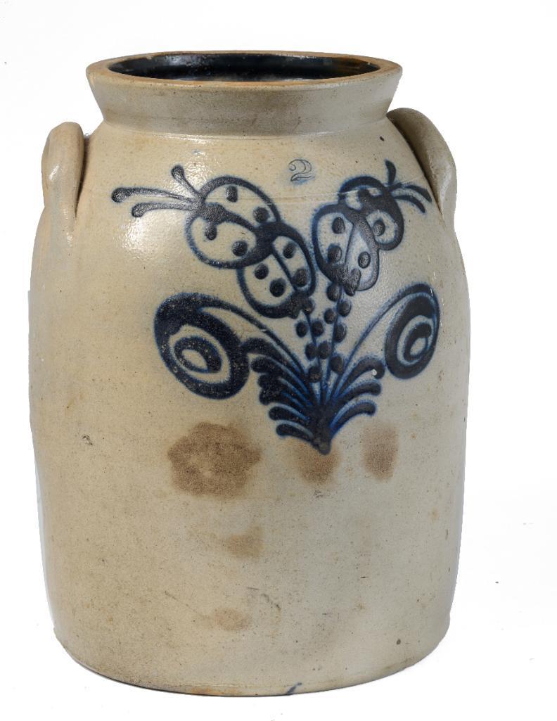 Stoneware Jug with Floral Decoration. (1 of 4)