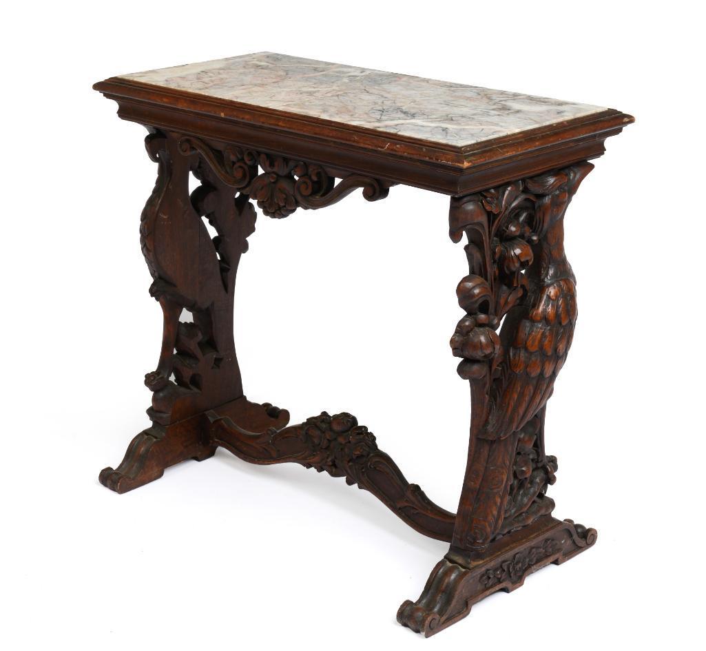 Marble Top Mahogany Side Table. (1 of 5)