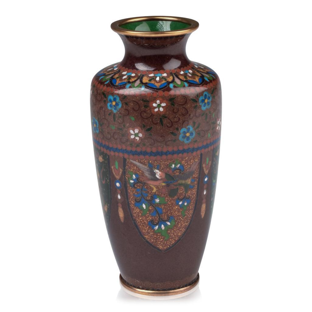 Signed Ando Jubei Cloisonne Vase (1 of 4)