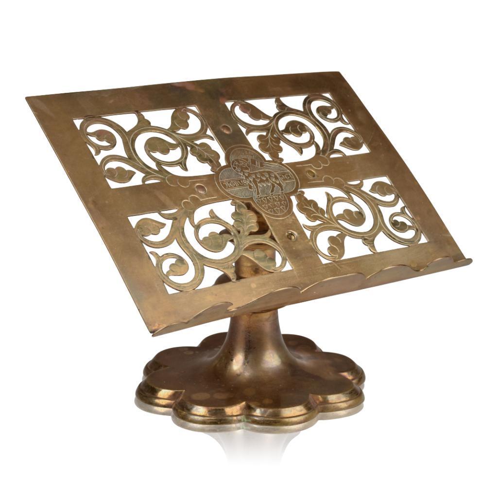 Gothic Revival Brass Book Stand. (1 of 4)