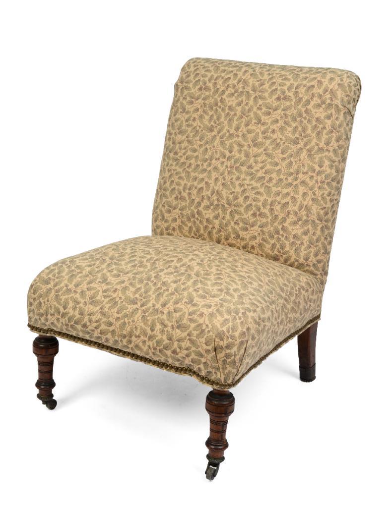 Late 19th Century Slipper Chair: Seat height 16 inches.