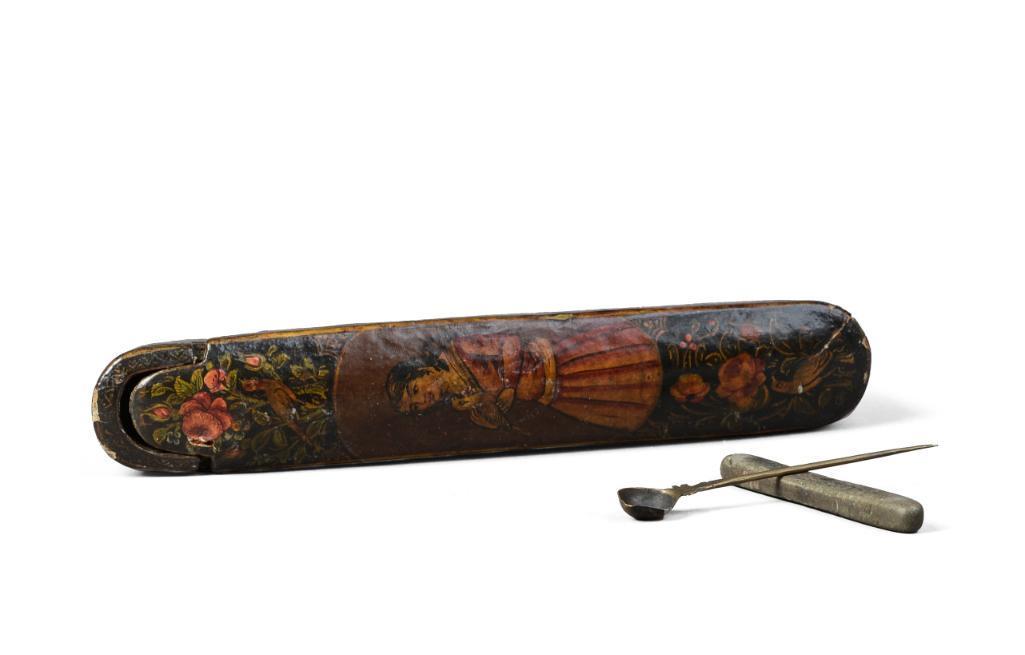 Persian Qajar Lacquer Papier Mache Pen Case. (1 of 4)