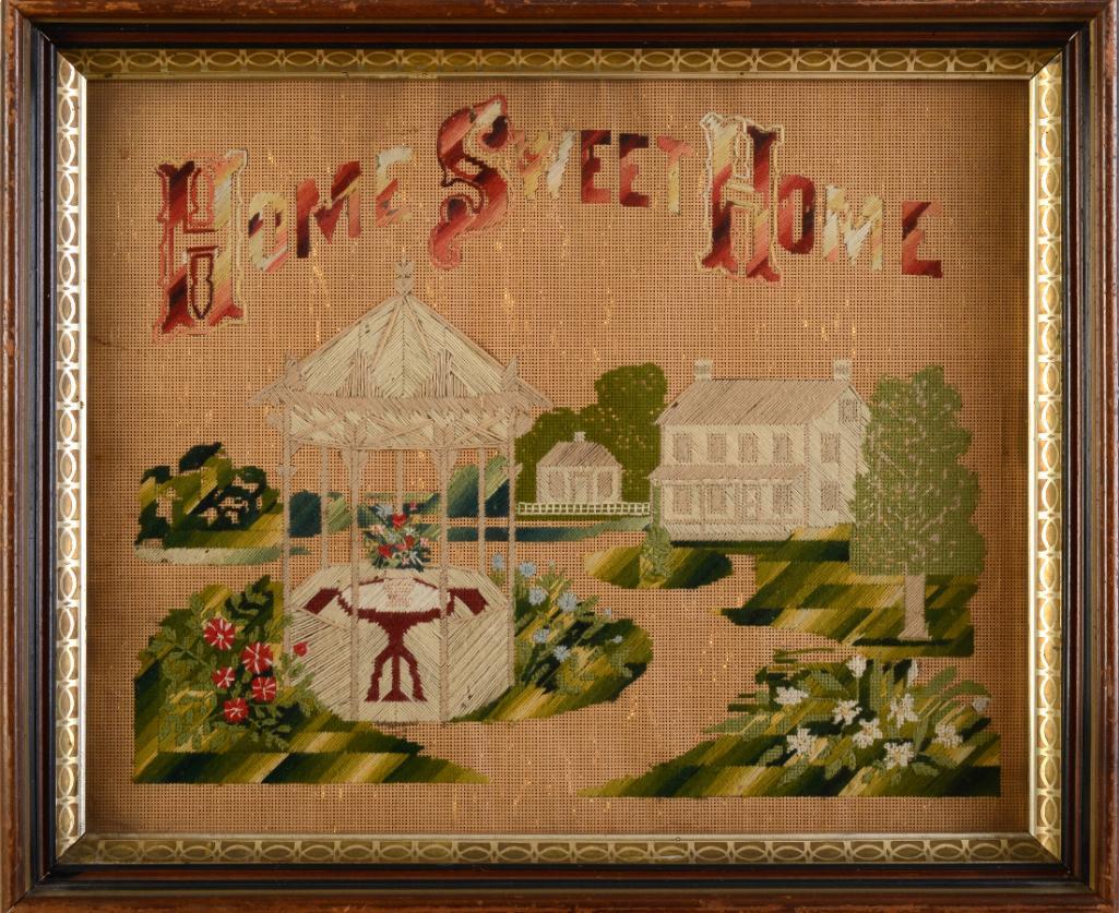 Victorian "Home Sweet Home" Needlework Motto. (1 of 2)