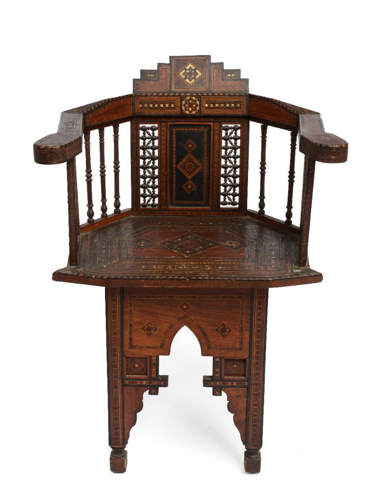 19th c. Syrian Inlaid Armchair.: Height 33 inches.