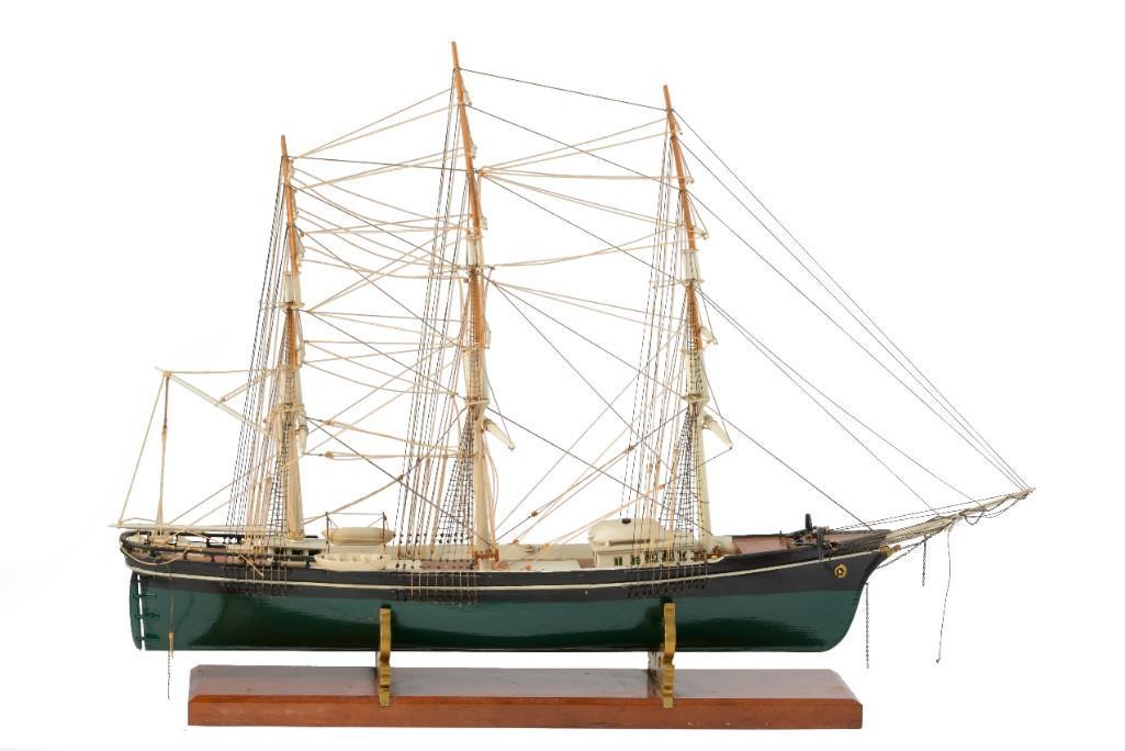 Painted Wood Ship's Model (1 of 4)