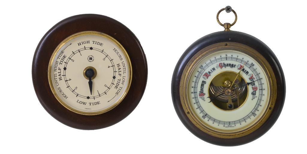 Western Germany Barometer.: Diameter, 5.5 inches. Together with a bey-berk French quartz clock.