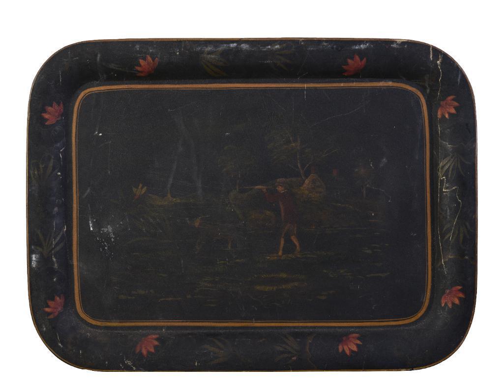 European Painted Tin Tray. (1 of 3)