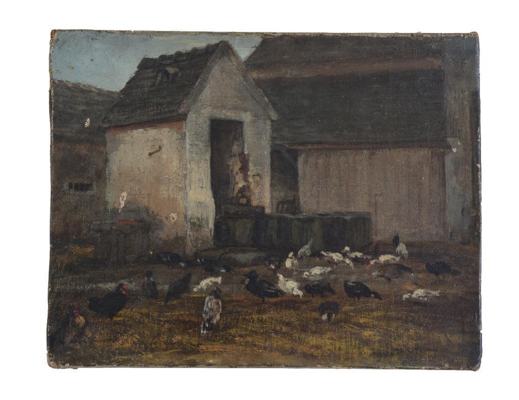 Barnyard Scene, Probably French. (1 of 2)