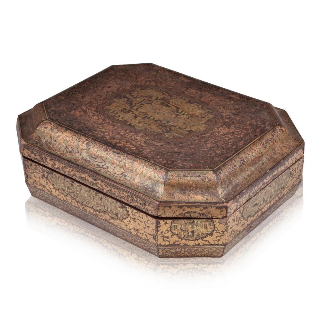 19th c. Chinese Export Lacquer Game Box (1 of 7)